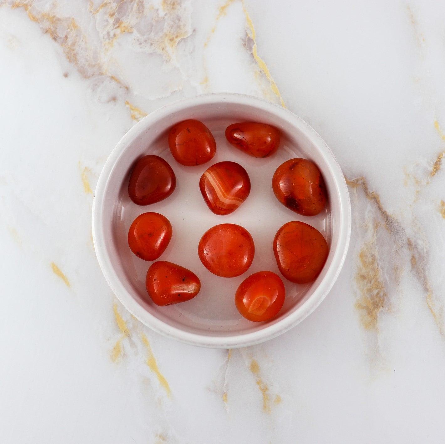 Carnelian tumbled stone